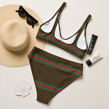 Load image into Gallery viewer, Italian Stripe Recycled high-waisted bikini
